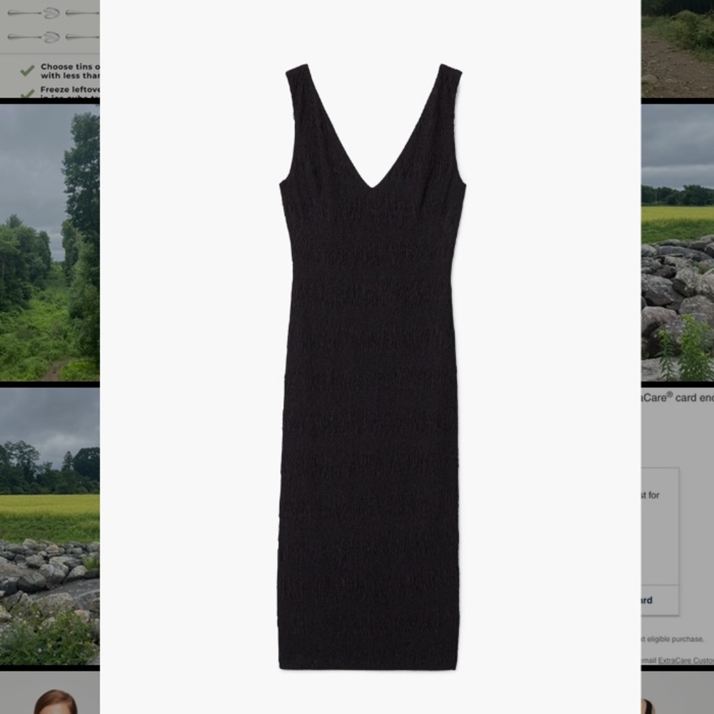 Mango black midi textured dress - Picture 2 of 4
